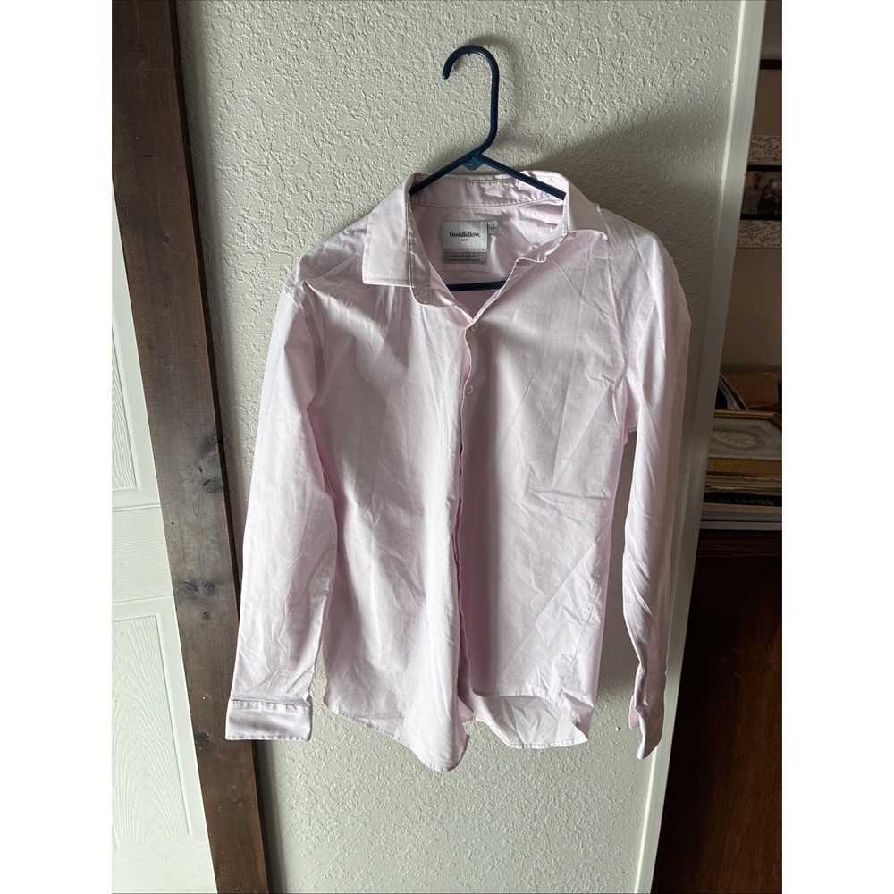 Goodfellow & Co Linen Blend Long Sleeve Button Up Pink Shirt Men's Size M